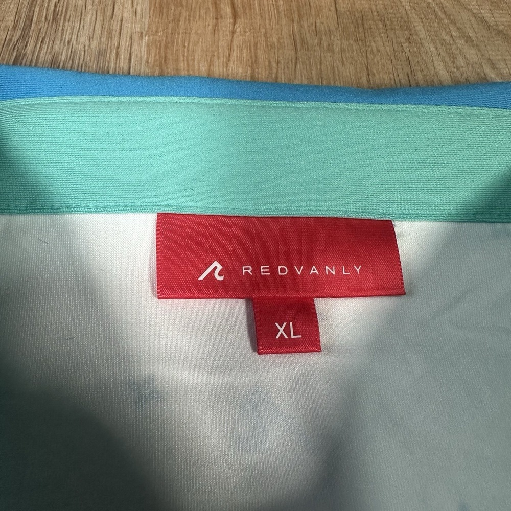 NEW Redvanly Men's Size XL Short Sleeve White  Blue Shirt Savile Polo Golf - Picture 3 of 9